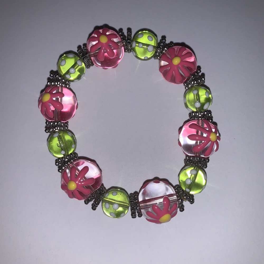 Hand‎ Painted Glass Bead Bracelet